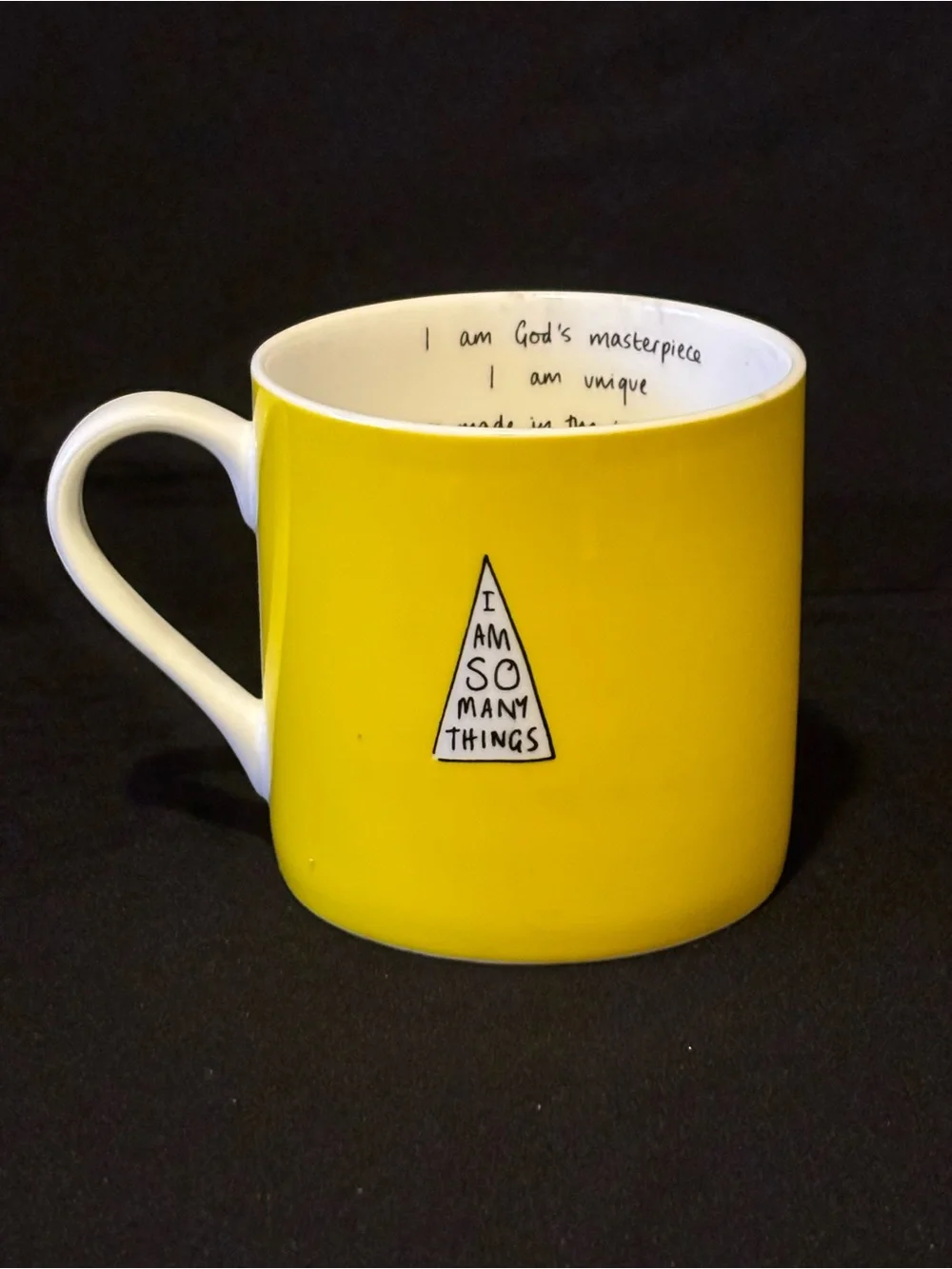 I AM SO MANY THINGS Motivational Yellow Porcelain Mug